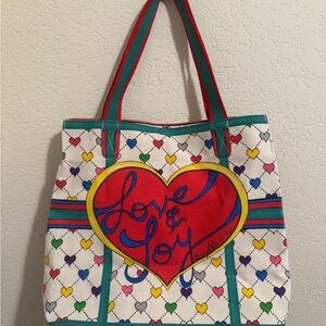 Brighton Love and Joy Heart Canvas Tote Bag